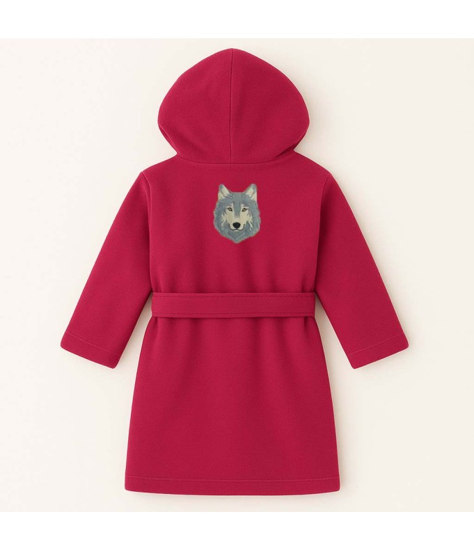 Peignoir brodé enfant personnalisé devant et...