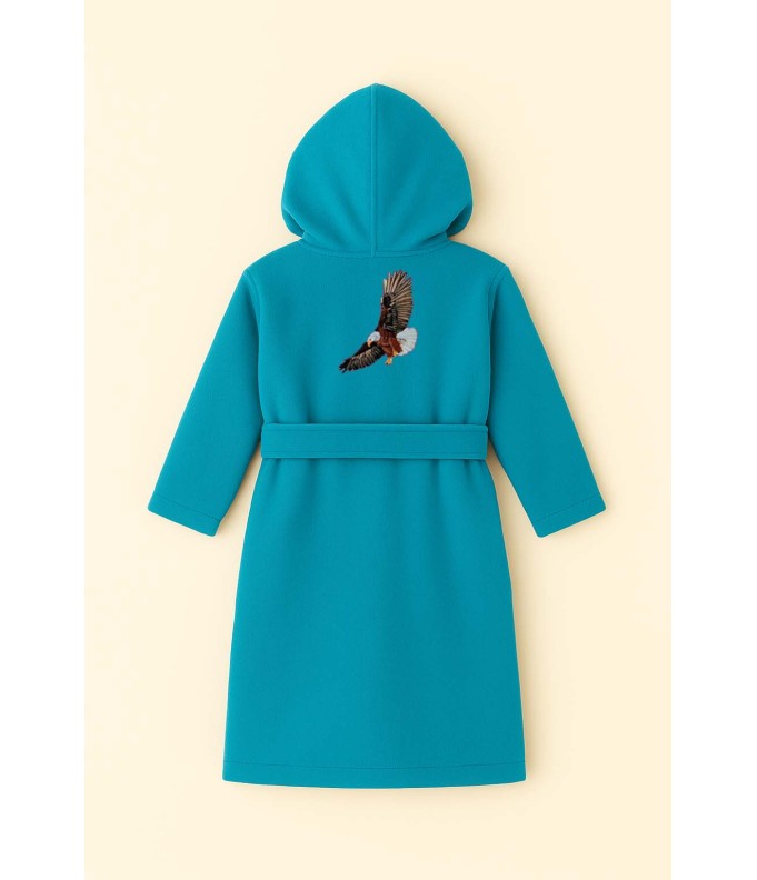 Peignoir brodé enfant personnalisé devant et...