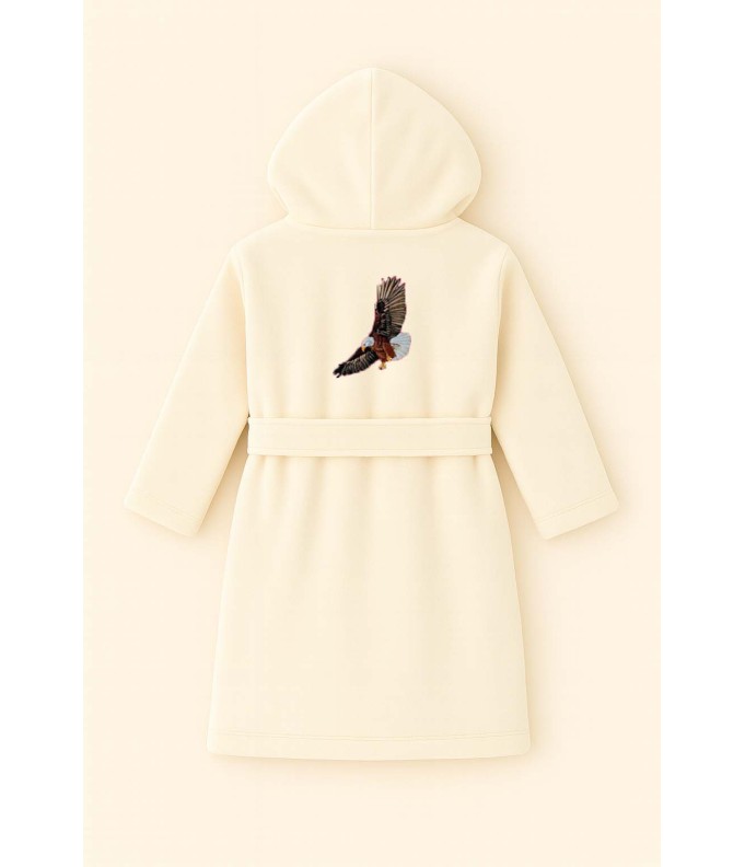 Peignoir brodé enfant personnalisé devant et...