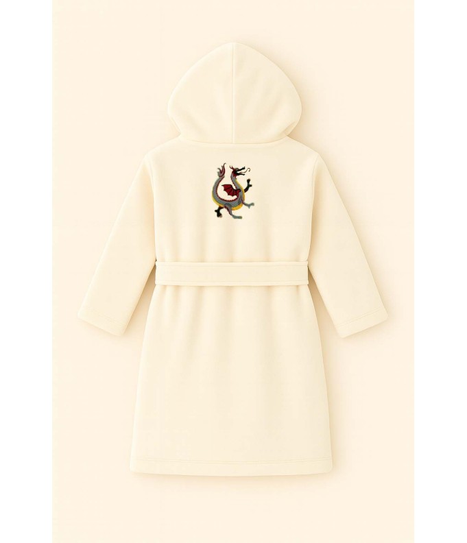 Peignoir brodé enfant personnalisé devant et...