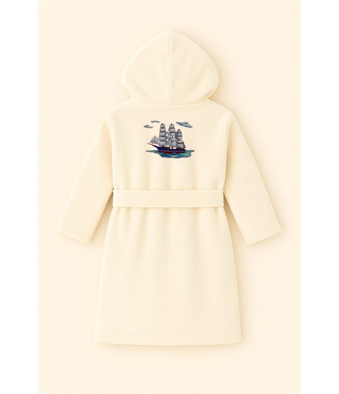 Peignoir brodé enfant personnalisé devant et...