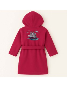 Peignoir brodé enfant personnalisé devant et  motif...