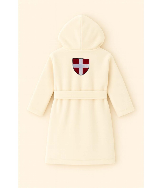 Peignoir brodé enfant personnalisé devant et...