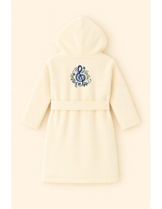 Peignoir brodé enfant personnalisé devant et  motif...