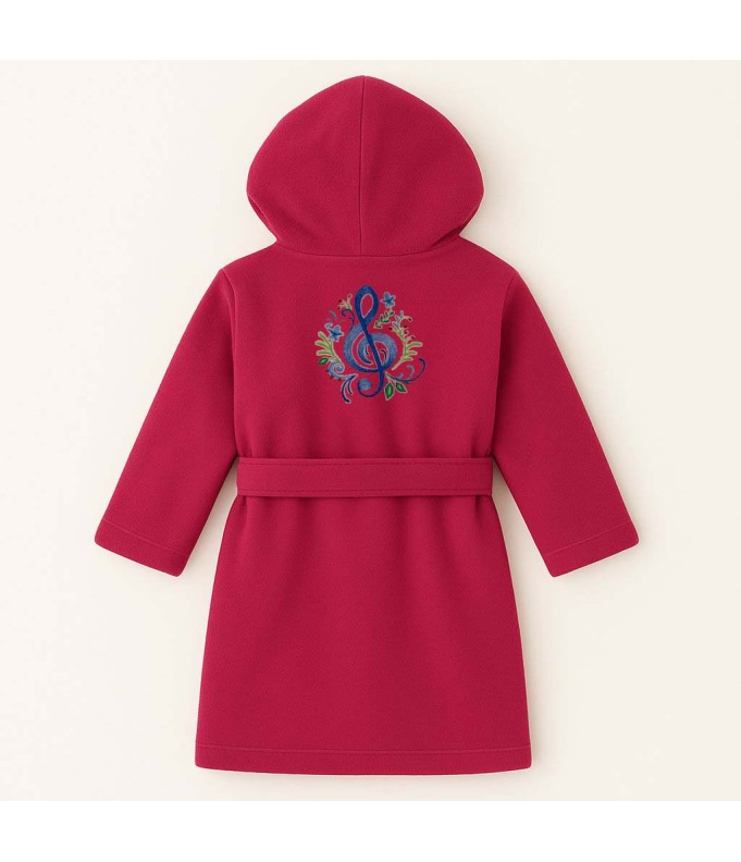 Peignoir brodé enfant personnalisé devant et...
