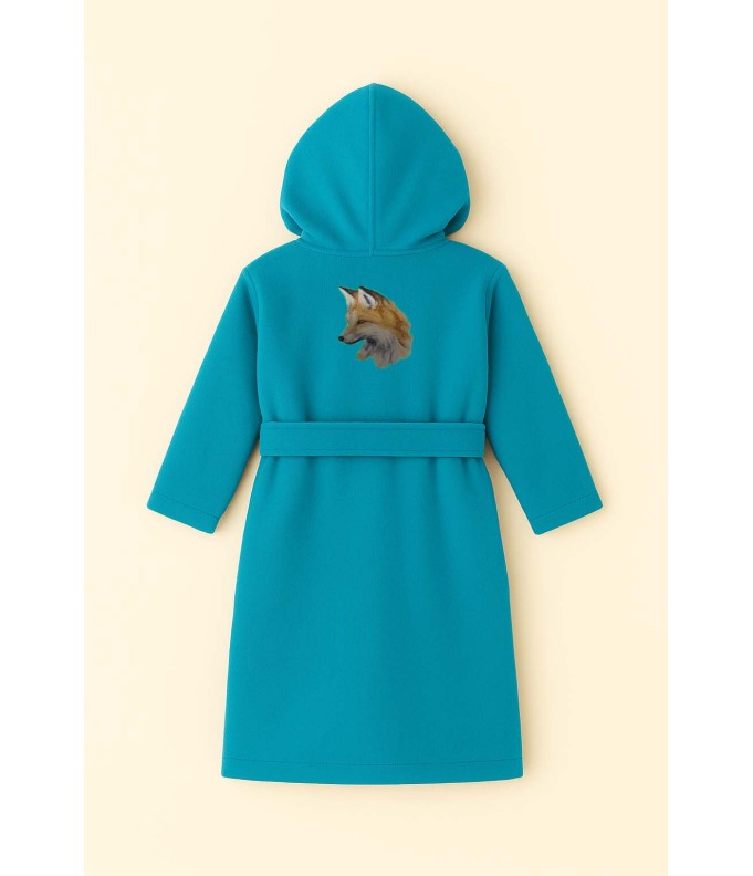 Peignoir brodé enfant personnalisé devant et...