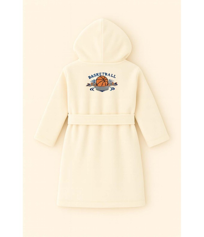 Peignoir brodé enfant personnalisé devant et...