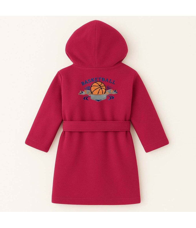 Peignoir brodé enfant personnalisé devant et...