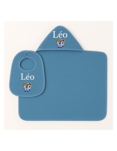 Cadeau naissance: maxi cape et bavoir personnalisés motif...