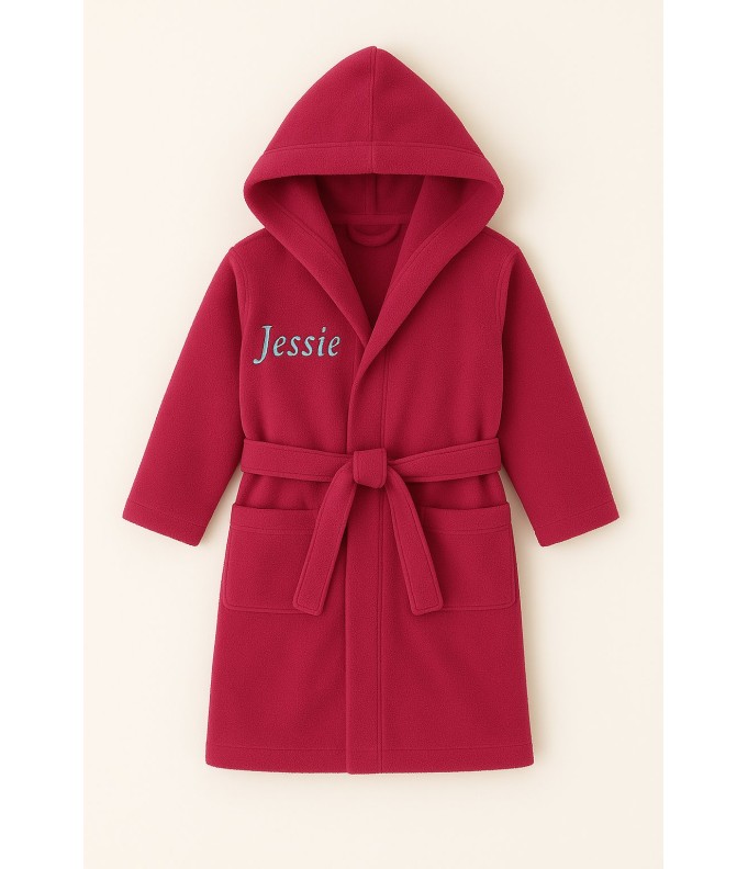 Peignoir brodé enfant personnalisé devant de 8...