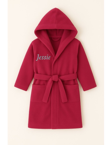 Peignoir brodé enfant personnalisé devant de 8 ans à 14 ans
