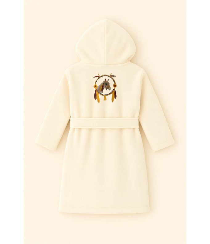 Peignoir brodé enfant personnalisé devant et...