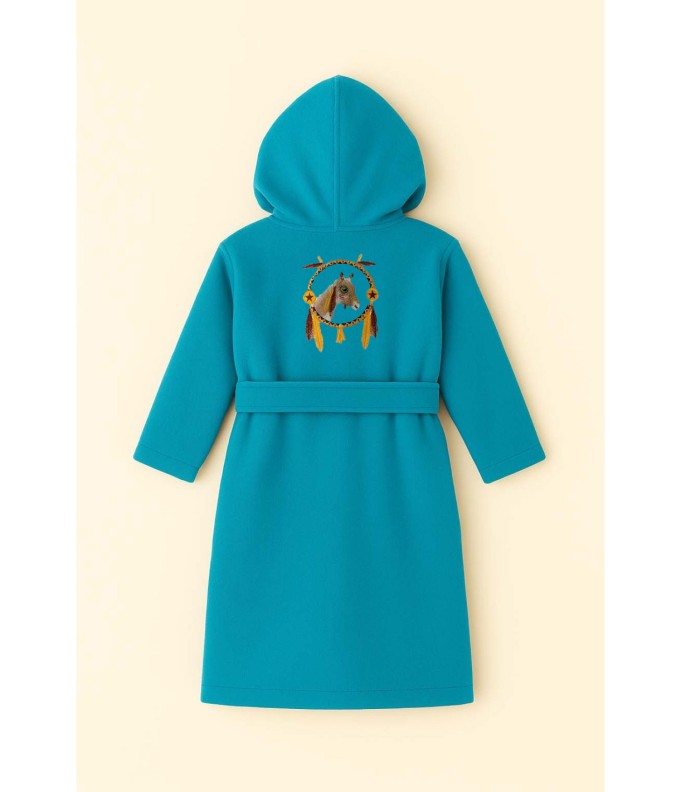 Peignoir brodé enfant personnalisé devant et...