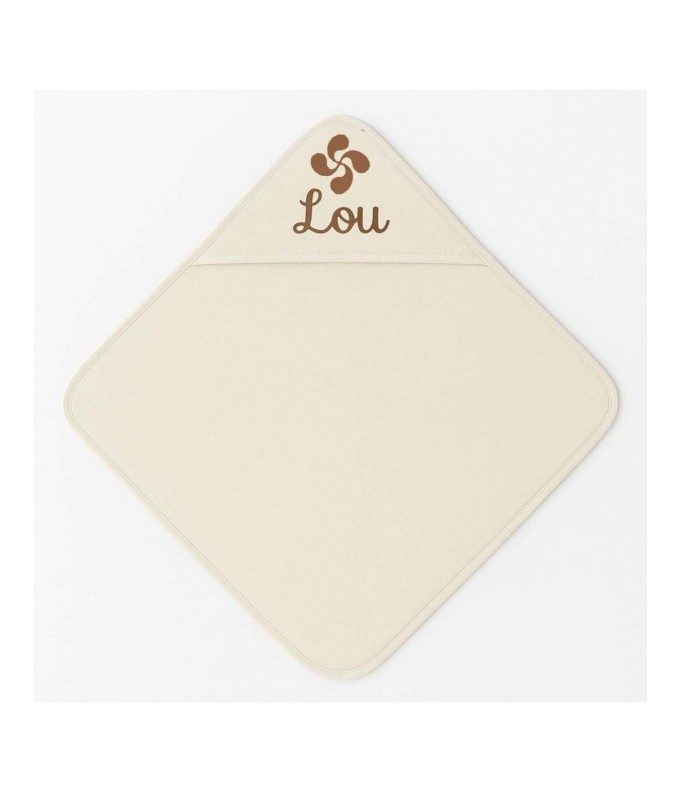 Cape de bain personnalisée avec motif croix basque