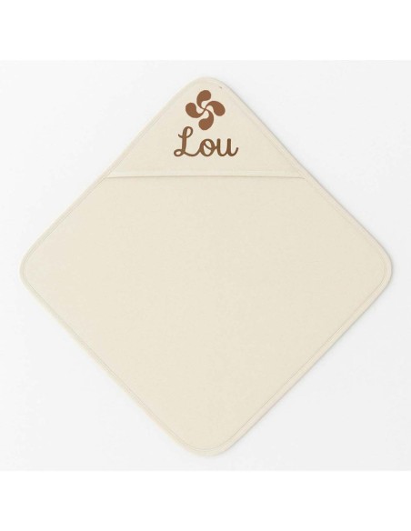 Cape de bain personnalisée avec motif croix basque