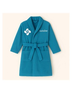 Peignoir brodé enfant personnalisé devant et  motif Croix...