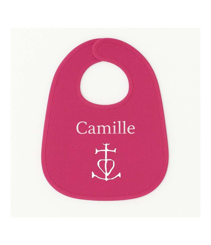 Bavoir personnalisé avec motif croix camarguaise