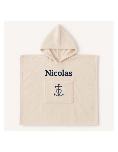 Poncho personnalisé avec motif croix camarguaise