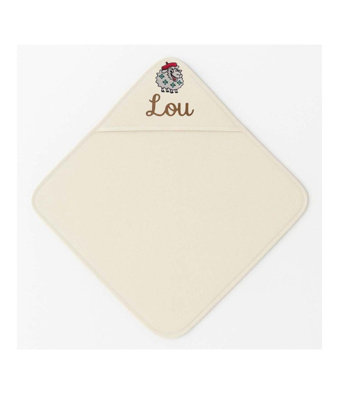 Cape de bain personnalisée avec motif mouton...