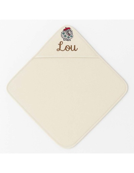 Cape de bain personnalisée avec motif mouton Basque