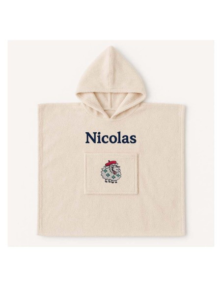 Poncho personnalisé avec motif mouton Basque