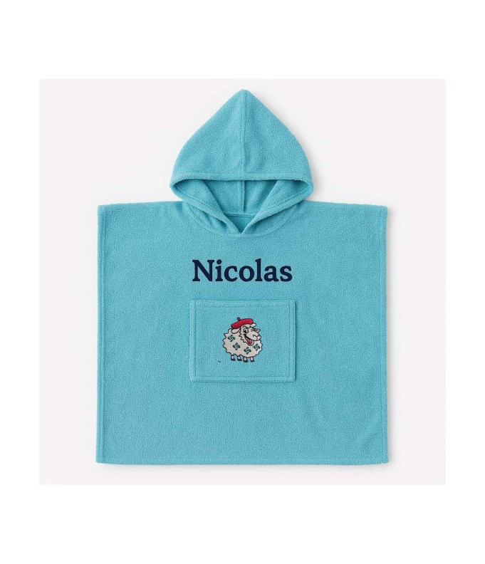 Poncho personnalisé avec motif mouton Basque