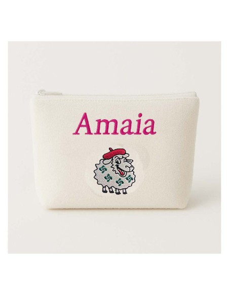 Trousse de toilette personnalisée avec motif mouton Basque