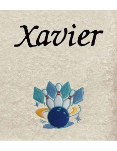 Drap de Bain Bowling 2 Personnalisé 70X140