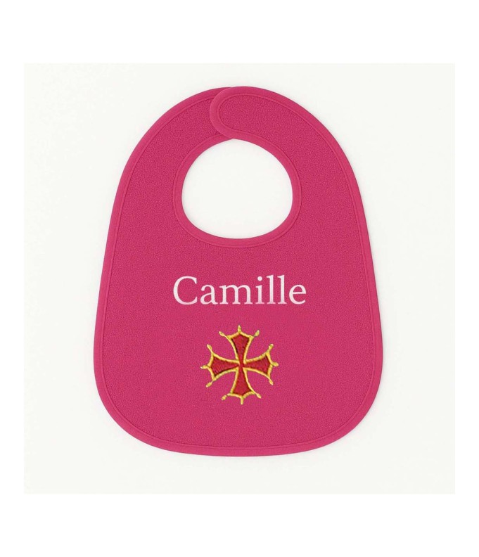 Bavoir personnalisé avec motif croix occitane