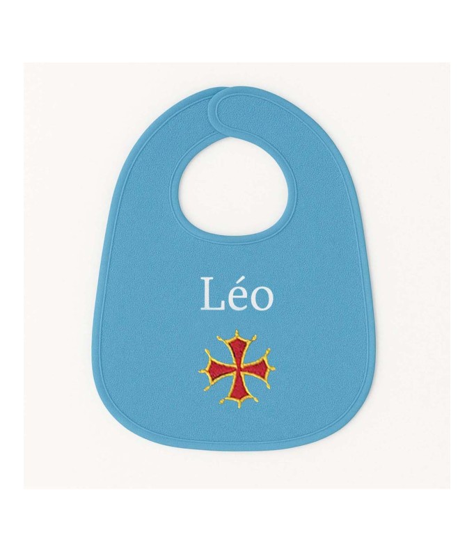 Bavoir personnalisé avec motif croix occitane