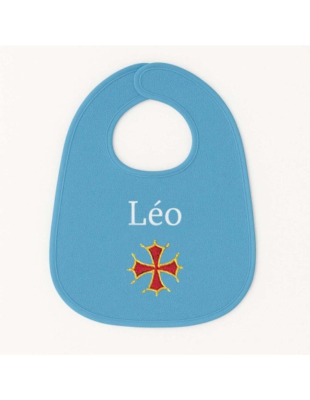 Bavoir personnalisé avec motif croix occitane