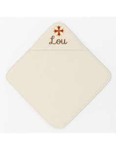 Cape de bain personnalisée avec motif croix occitane