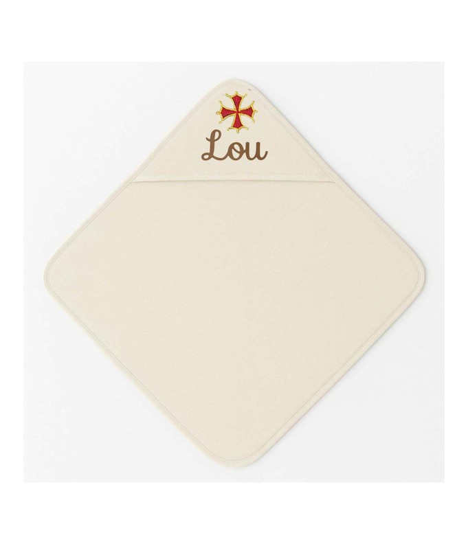 Cape de bain personnalisée avec motif croix...