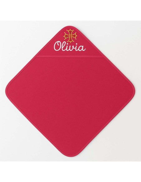 Cape de bain personnalisée avec motif croix occitane