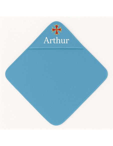 Cape de bain personnalisée avec motif croix occitane