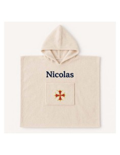 Poncho personnalisé avec motif croix occitane
