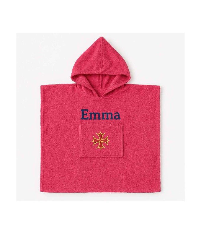 Poncho personnalisé avec motif croix occitane