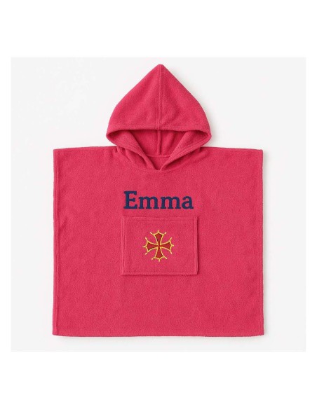 Poncho personnalisé avec motif croix occitane