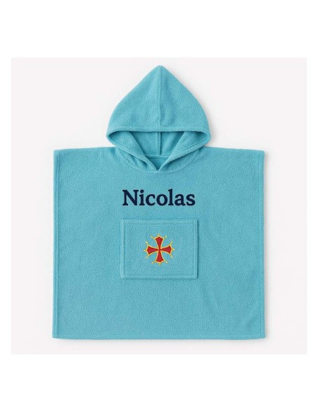 Poncho personnalisé avec motif croix occitane