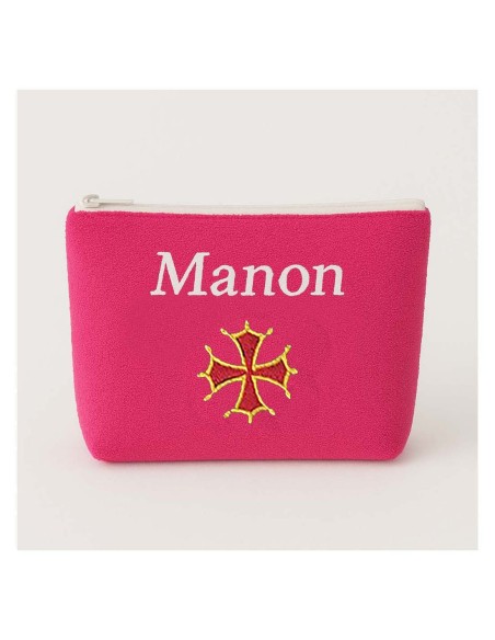 Trousse de toilette personnalisée avec motif croix occitane
