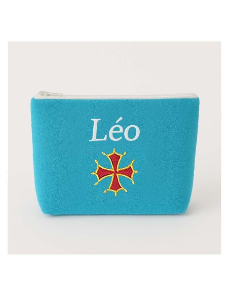 Trousse de toilette personnalisée avec motif croix occitane