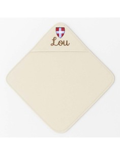 Cape de bain personnalisée avec motif croix Savoie