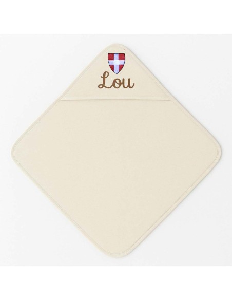 Cape de bain personnalisée avec motif croix Savoie