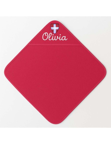 Cape de bain personnalisée avec motif croix Savoie