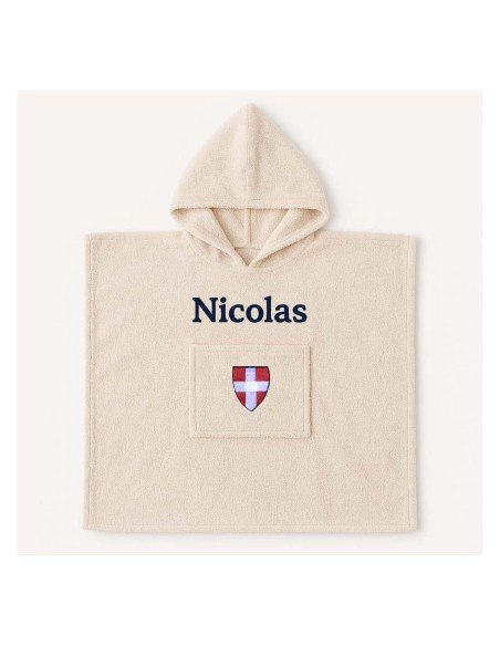 Poncho personnalisé avec motif croix Savoie