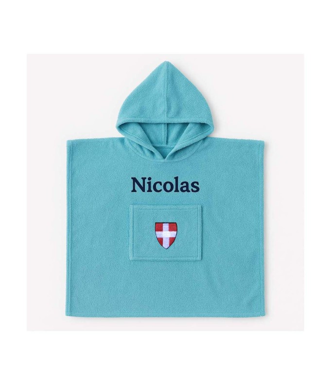 Poncho personnalisé avec motif croix Savoie