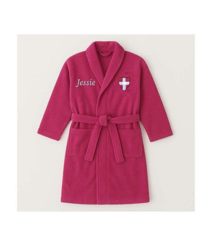 Peignoir brodé enfant personnalisé devant et...