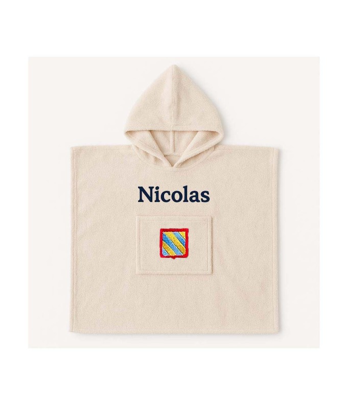 Poncho personnalisé avec motif Bourgogne