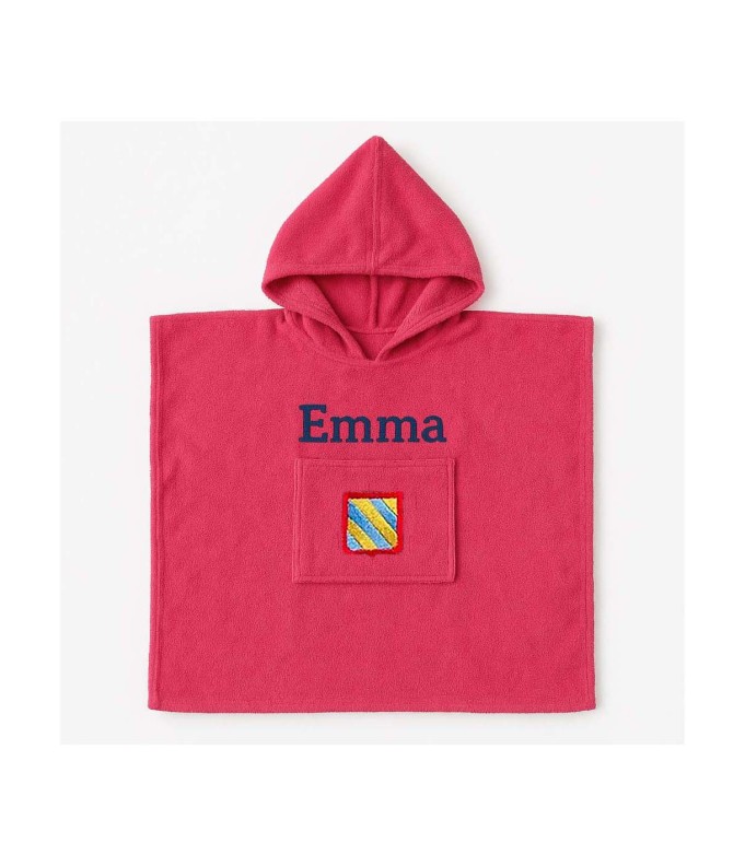 Poncho personnalisé avec motif Bourgogne