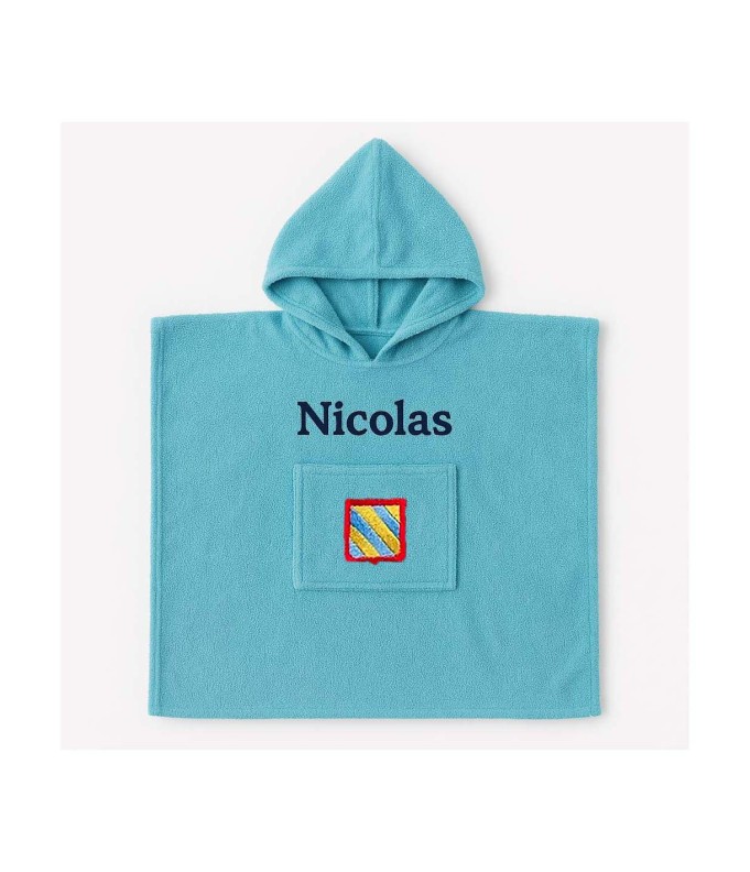 Poncho personnalisé avec motif Bourgogne